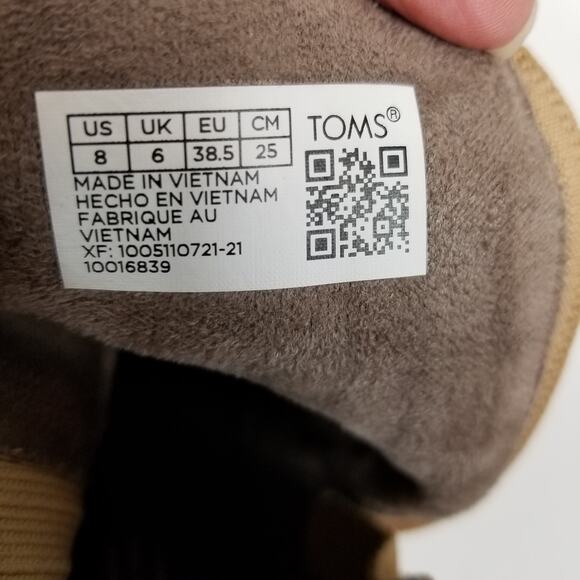 TOMS Women's Sadie Suede Wedge Heel Leopard Leather Suede Ankle Boots Size 8 - Picture 8 of 8